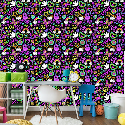 Wallpaper Colorful Girlish Patterns
