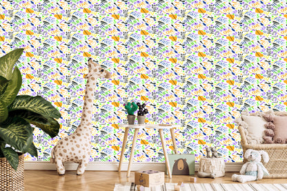 Wallpaper Fashionable Patterns Painted With Watercolor