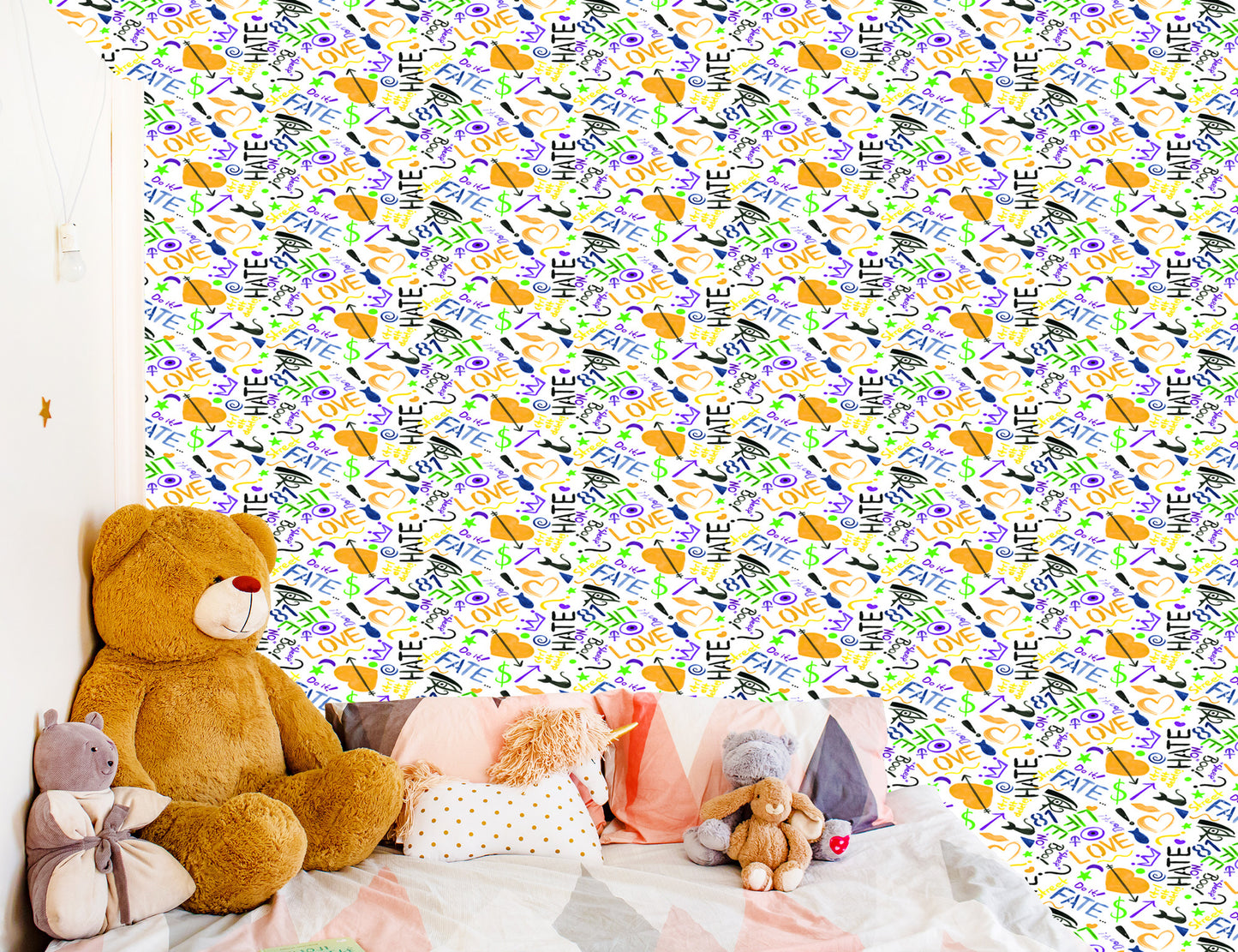 Wallpaper Fashionable Patterns Painted With Watercolor