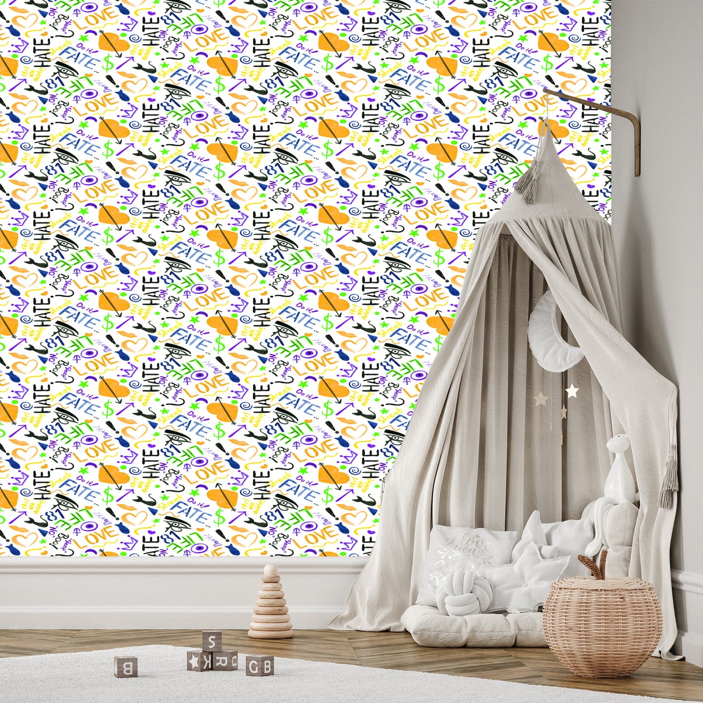 Wallpaper Fashionable Patterns Painted With Watercolor