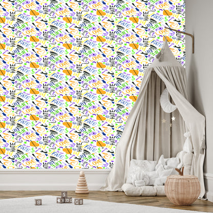 Wallpaper Fashionable Patterns Painted With Watercolor