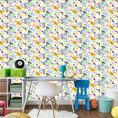 Wallpaper Fashionable Patterns Painted With Watercolor