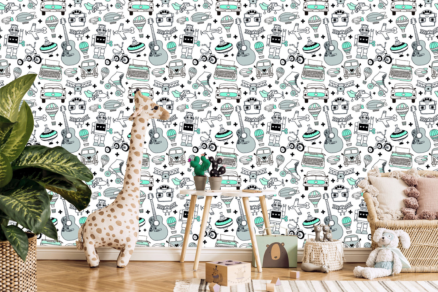 Wallpaper For Children - Vintage Toys