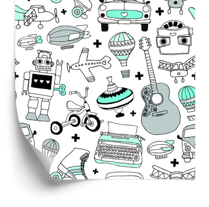 Wallpaper For Children - Vintage Toys