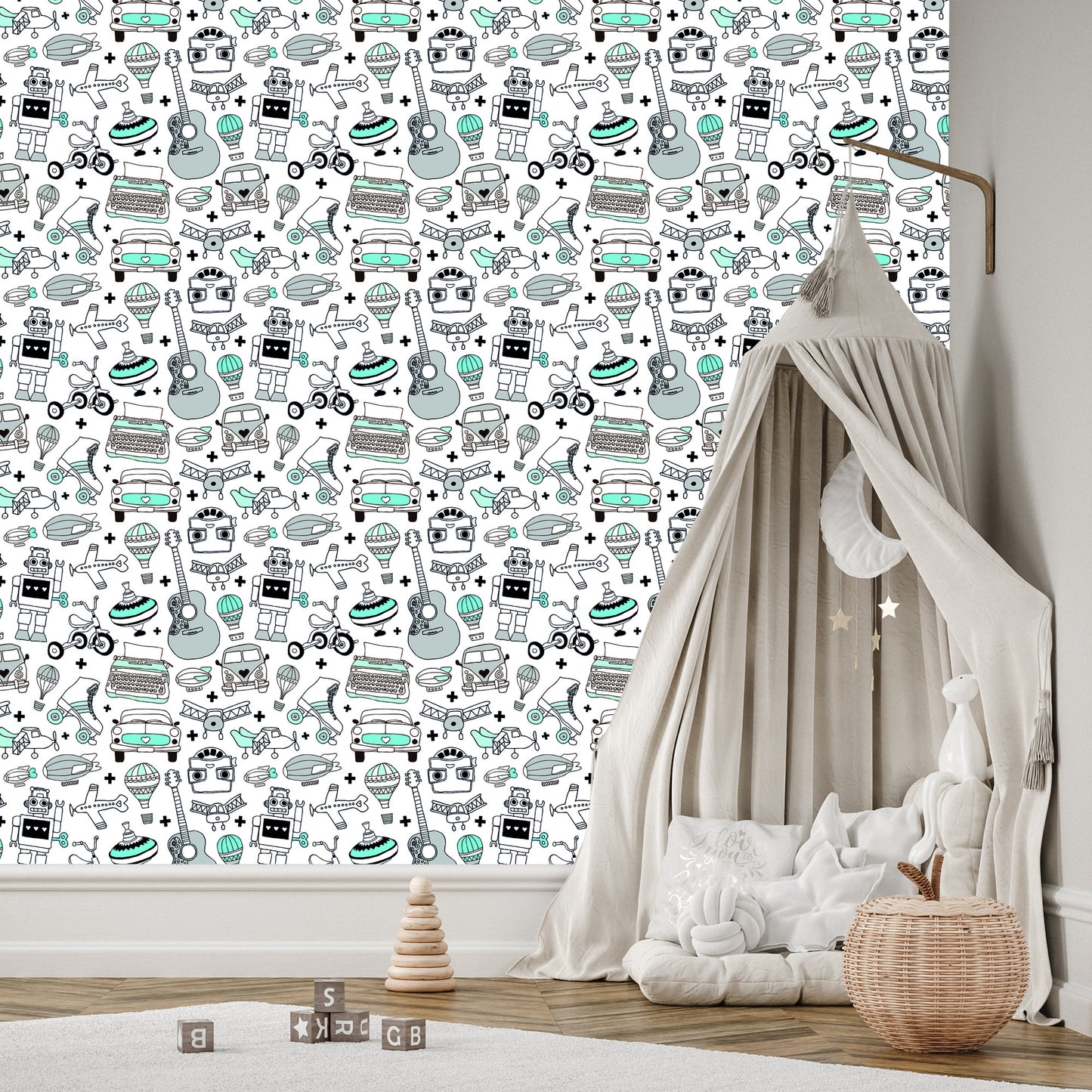 Wallpaper For Children - Vintage Toys