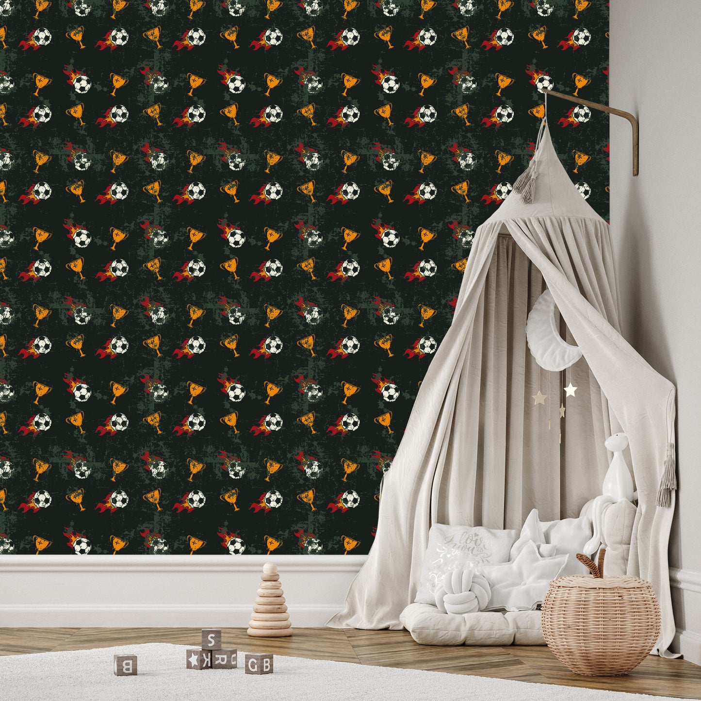 Wallpaper To A Boy's Soccer Room