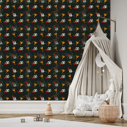 Wallpaper To A Boy's Soccer Room