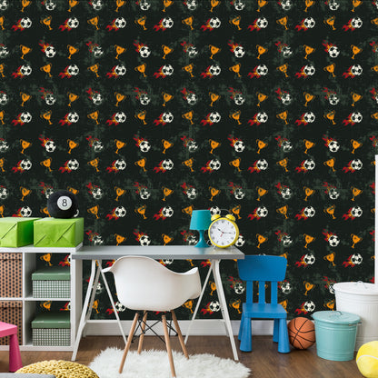 Wallpaper To A Boy's Soccer Room