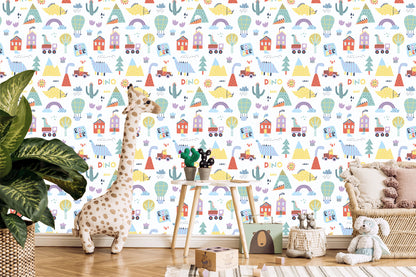 Wallpaper For A Boy Colorful Dinosaurs Tree Top