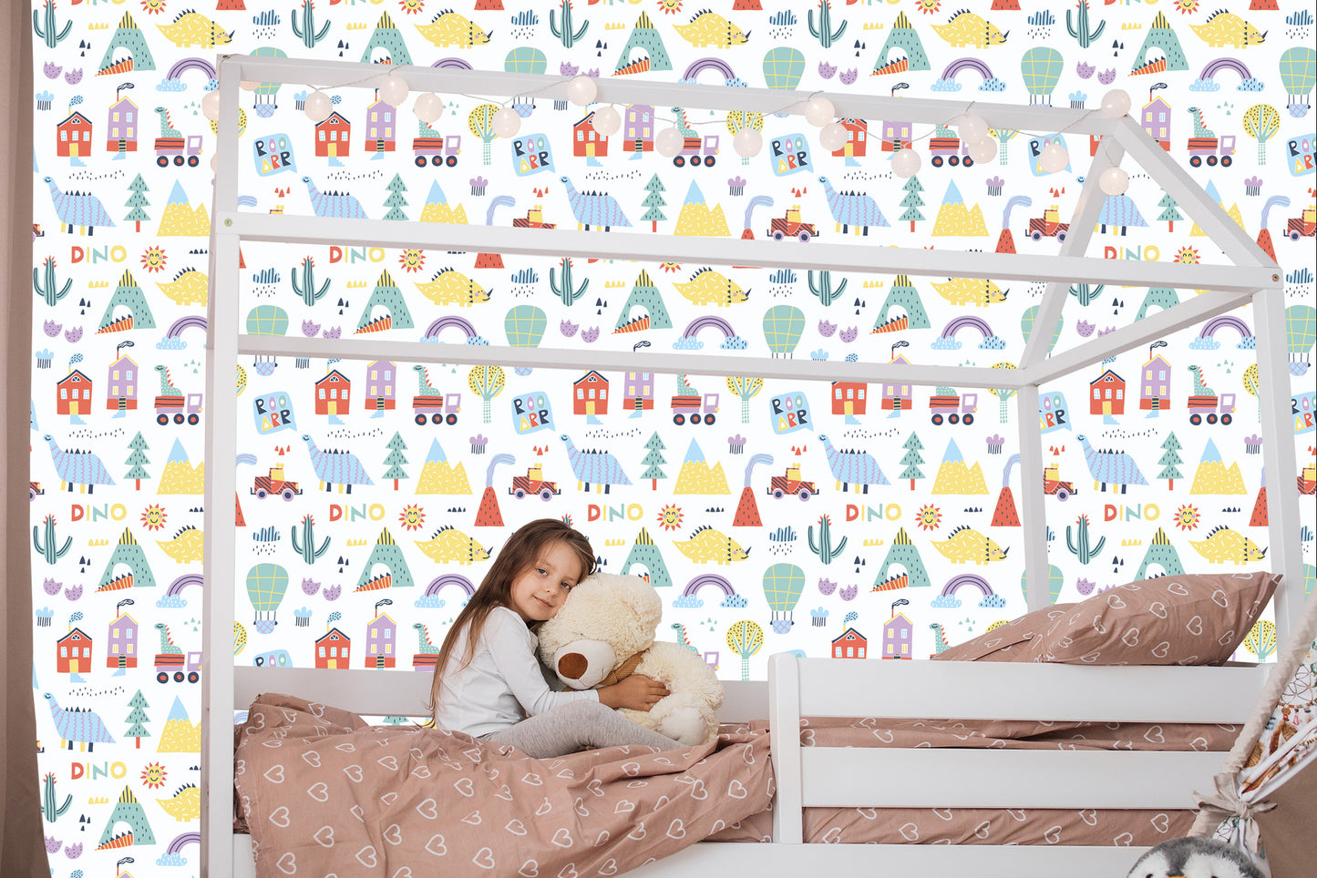 Wallpaper For A Boy Colorful Dinosaurs Tree Top