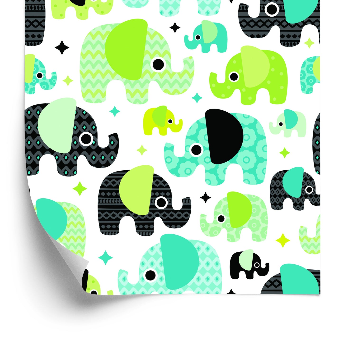 Wallpaper For Boy's Room Colorful Elephants