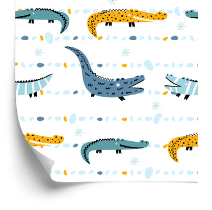 Wallpaper For A Boy With Colorful Crocodile Flowers