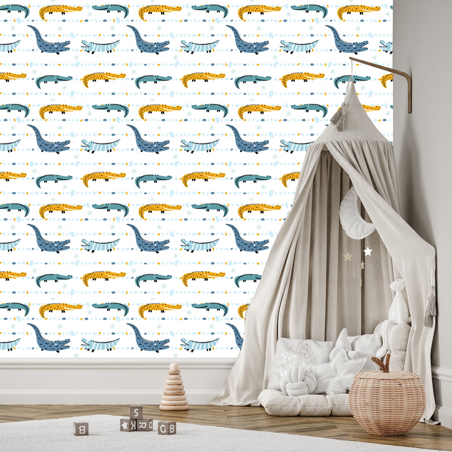 Wallpaper For A Boy With Colorful Crocodile Flowers