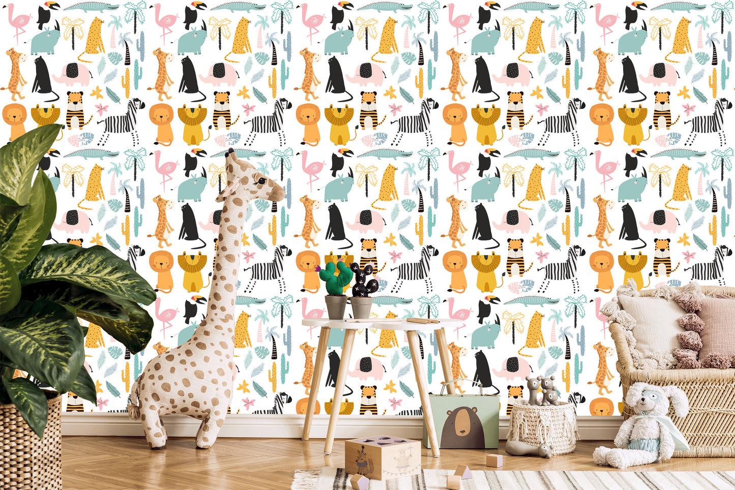 Wallpaper For A Boy, Animals, Crocodiles, Lions, Palm Trees