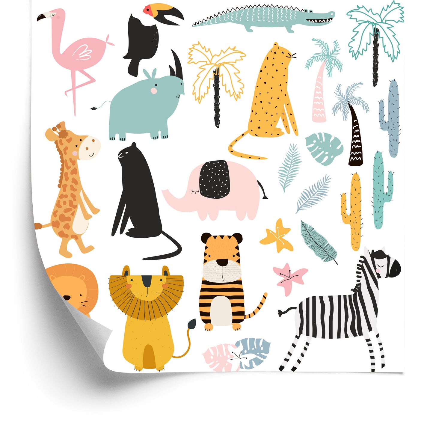 Wallpaper For A Boy, Animals, Crocodiles, Lions, Palm Trees