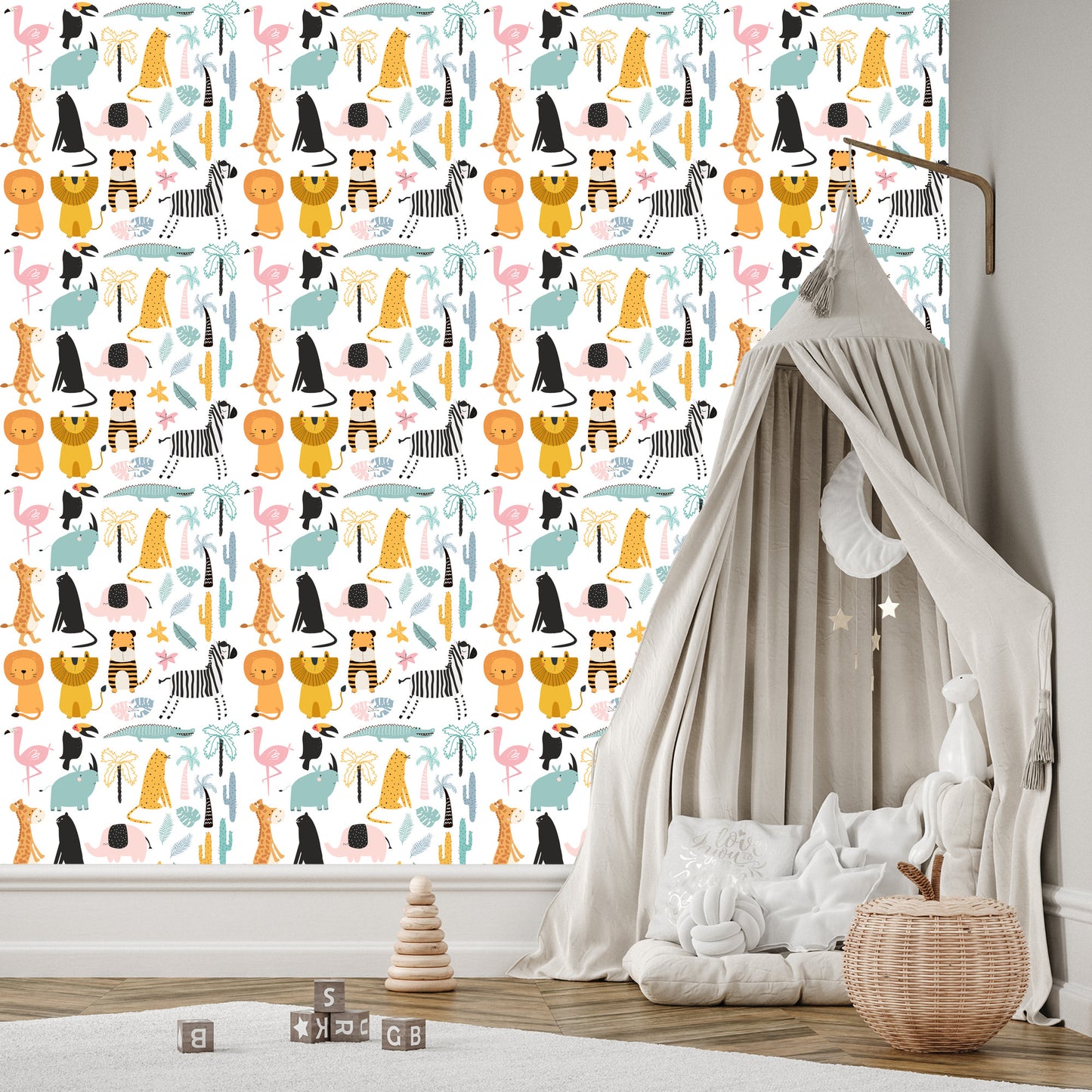Wallpaper For A Boy, Animals, Crocodiles, Lions, Palm Trees