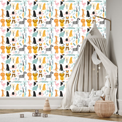 Wallpaper For A Boy, Animals, Crocodiles, Lions, Palm Trees