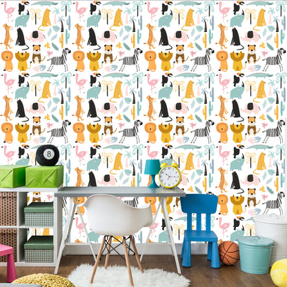 Wallpaper For A Boy, Animals, Crocodiles, Lions, Palm Trees