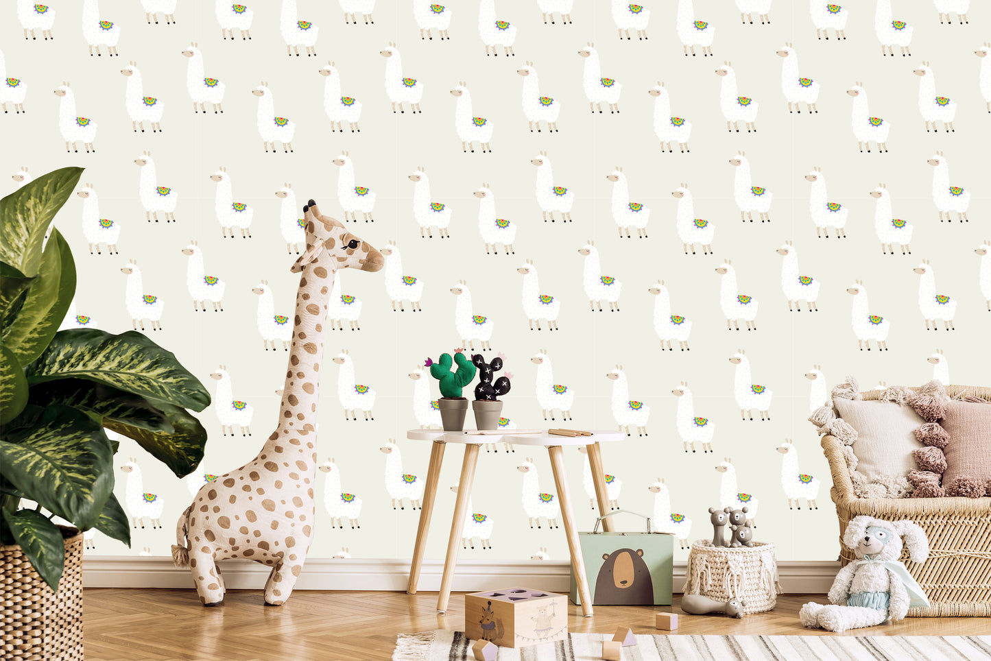 Wallpaper The Lama Animals For Boy's Room