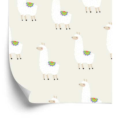 Wallpaper The Lama Animals For Boy's Room