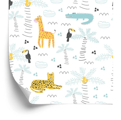 Wallpaper Tree Nature Safari Animals For Boy