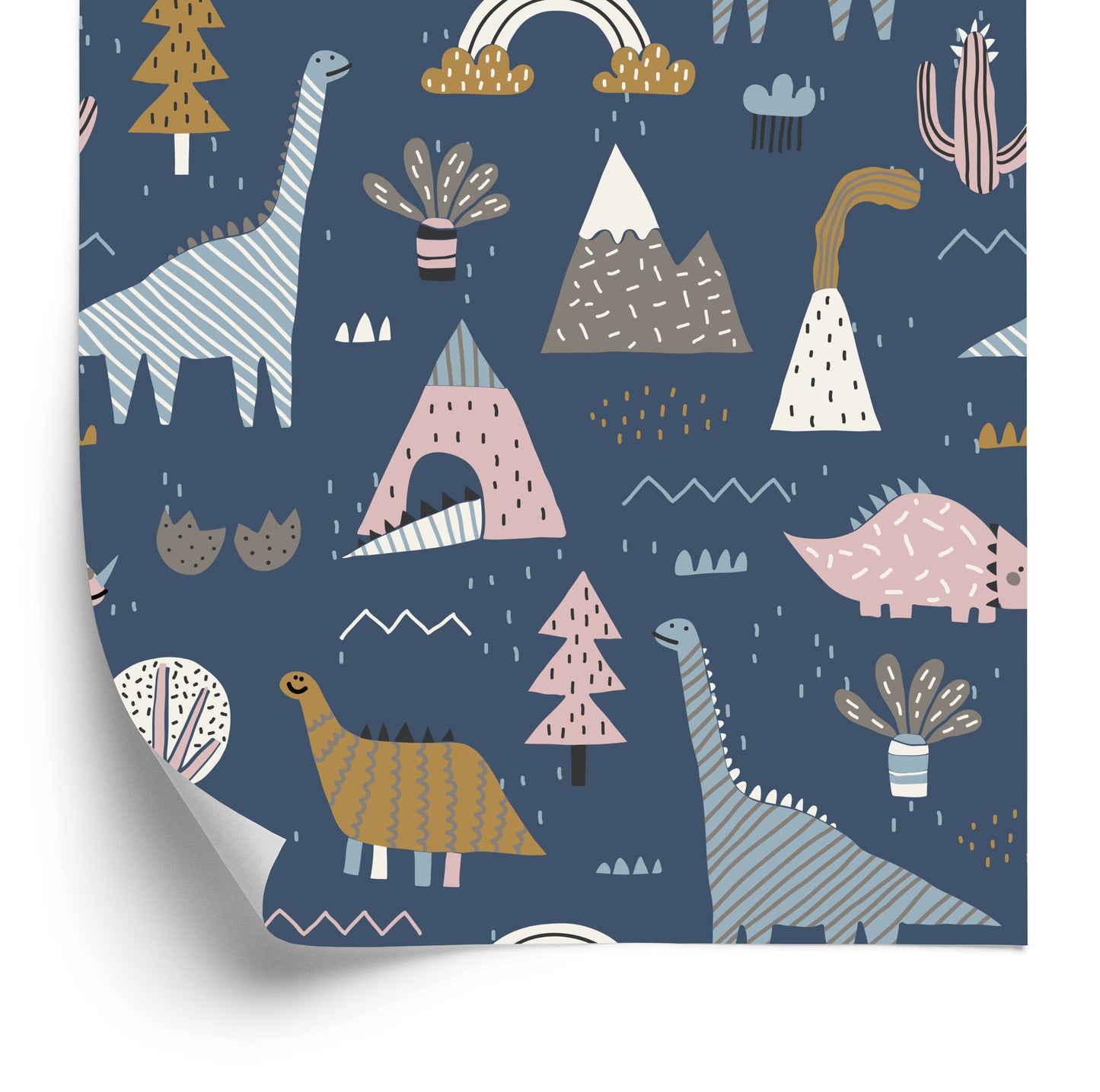 Wallpaper Kids Colorful Dinosaurs Rainbow Clouds