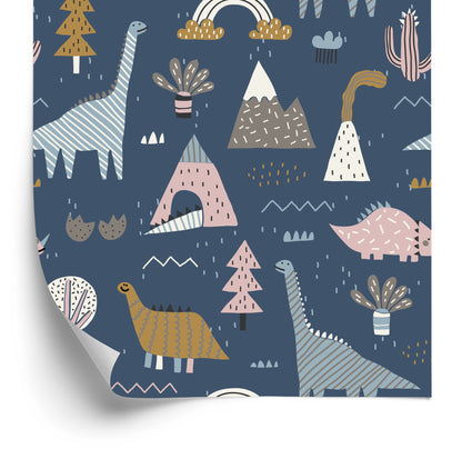 Wallpaper Kids Colorful Dinosaurs Rainbow Clouds