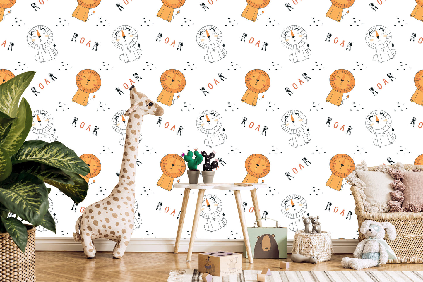 Wallpaper Pastel Lions Pets Boy's Room