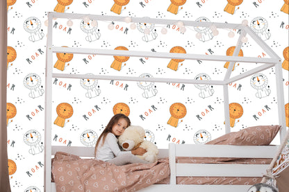 Wallpaper Pastel Lions Pets Boy's Room