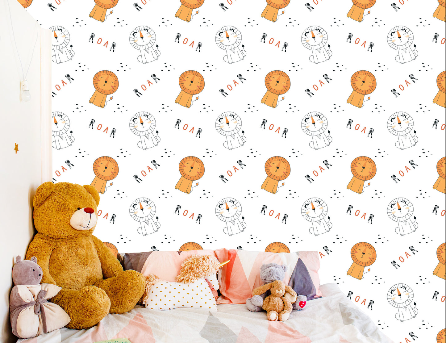 Wallpaper Pastel Lions Pets Boy's Room