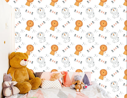 Wallpaper Pastel Lions Pets Boy's Room