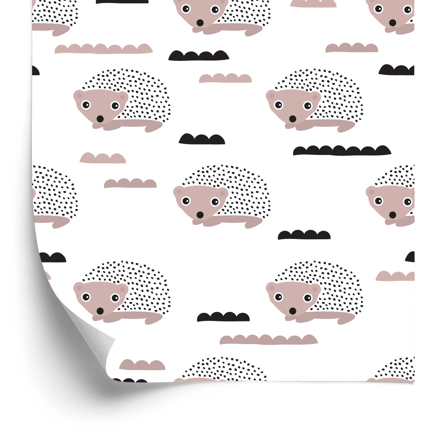 Wallpaper For Boy's Room Hedgehog Animals Clouds