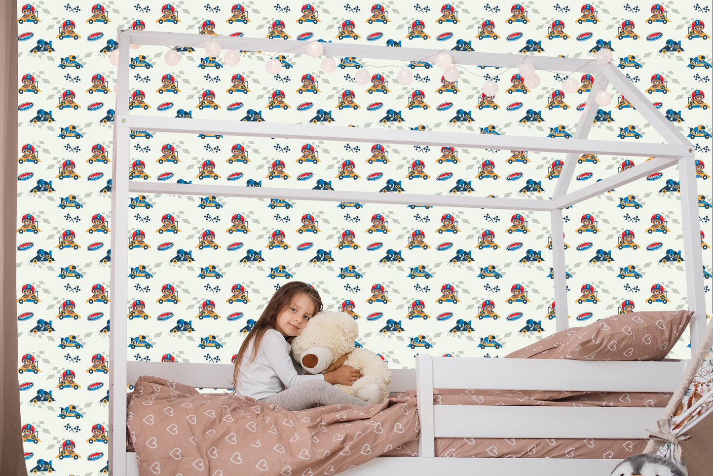 Wallpaper Racing Cars And Teddy Bears