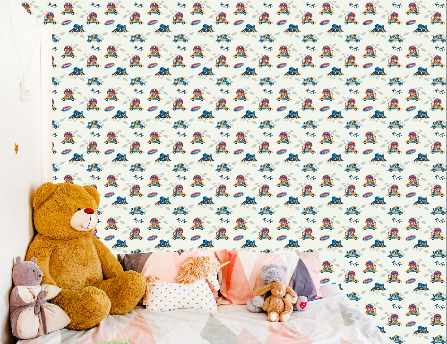 Wallpaper Racing Cars And Teddy Bears