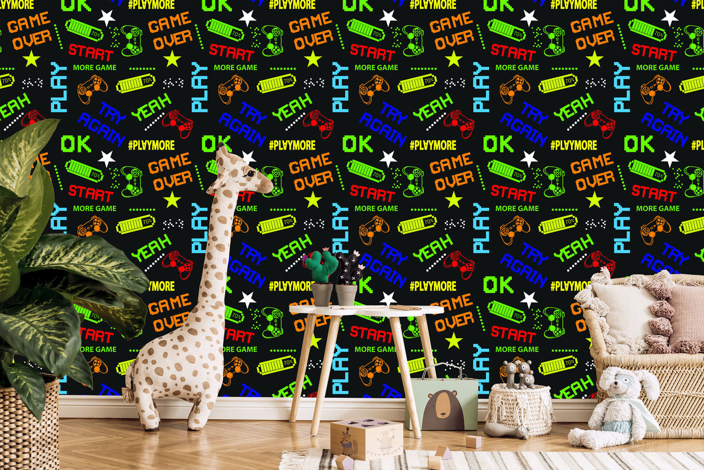 Wallpaper Youthful Colorful Pixel Designs Inscriptions
