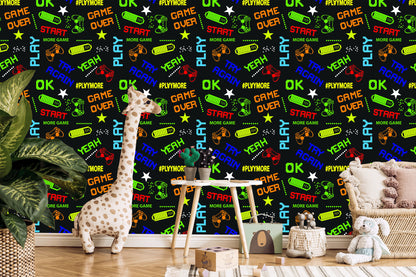 Wallpaper Youthful Colorful Pixel Designs Inscriptions