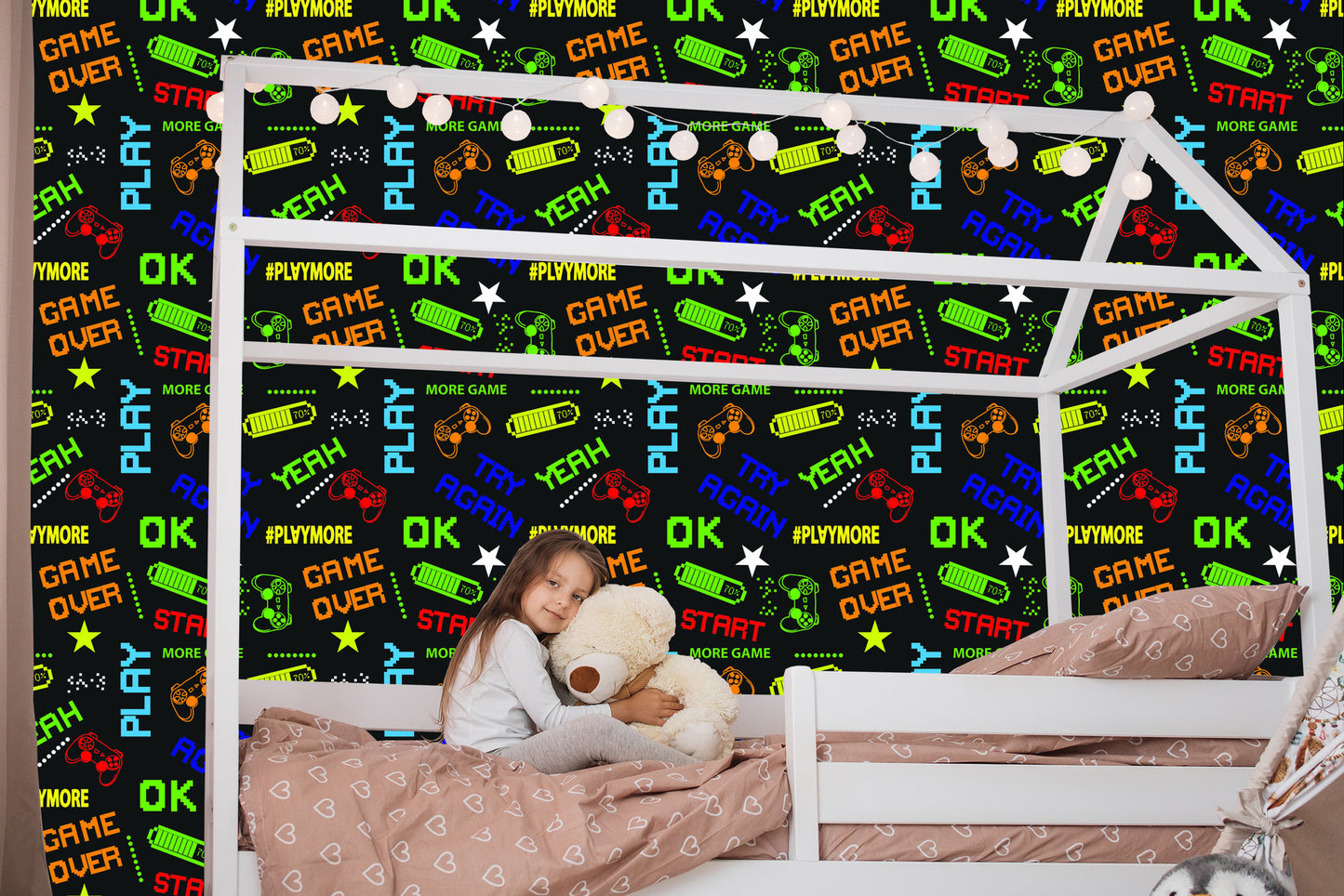 Wallpaper Youthful Colorful Pixel Designs Inscriptions