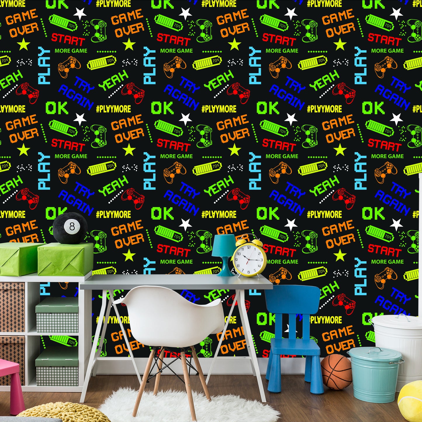 Wallpaper Youthful Colorful Pixel Designs Inscriptions