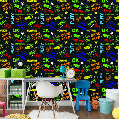 Wallpaper Youthful Colorful Pixel Designs Inscriptions