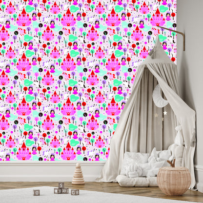 Wallpaper Fairytale For Children Princess Horses Castle