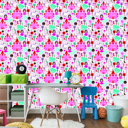 Wallpaper Fairytale For Children Princess Horses Castle