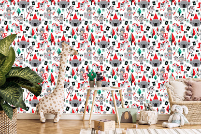 Wallpaper Children's Fairy Tale Knights Horses Tree