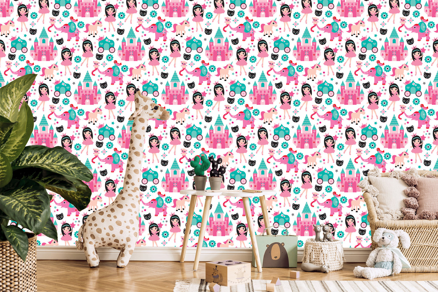 Wallpaper For Children, Fairies, Unicorns, Flowers, Birds