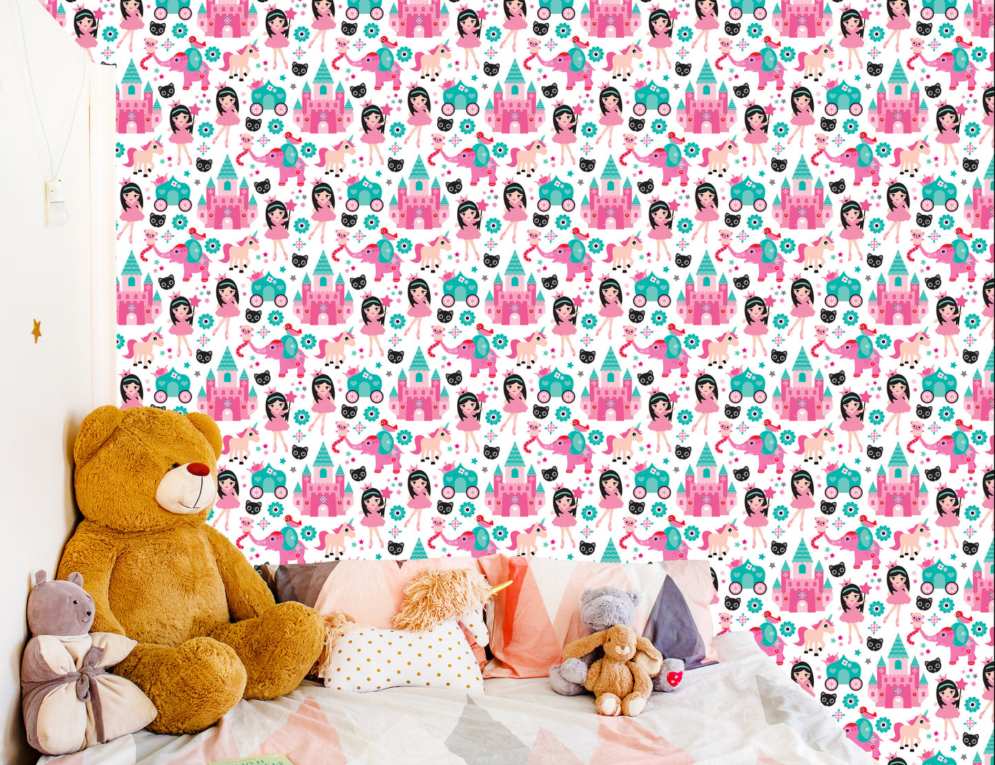 Wallpaper For Children, Fairies, Unicorns, Flowers, Birds
