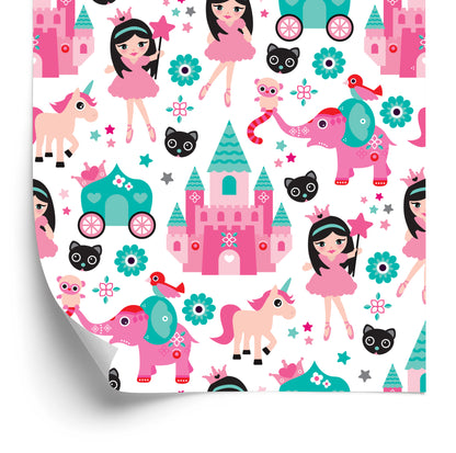 Wallpaper For Children, Fairies, Unicorns, Flowers, Birds