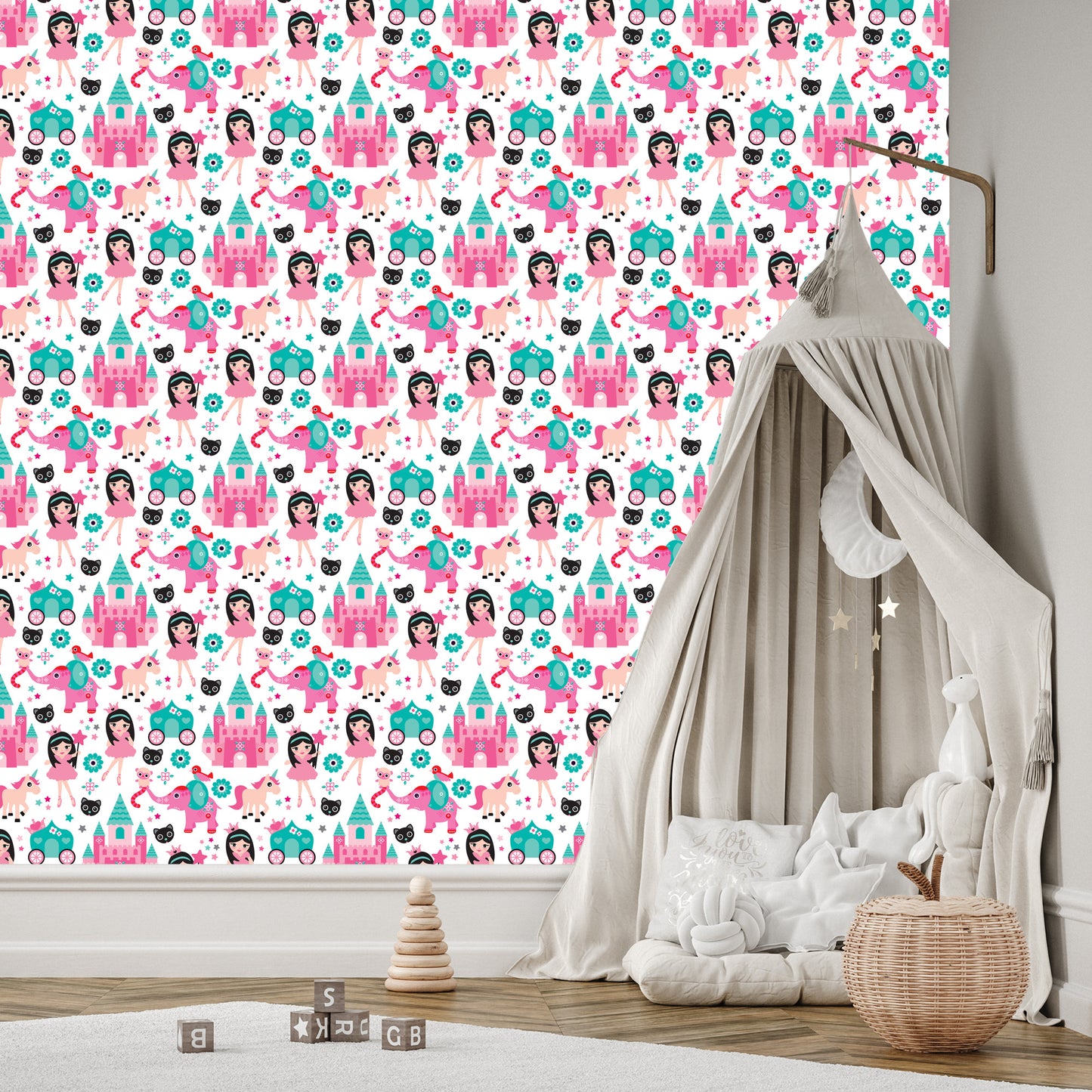 Wallpaper For Children, Fairies, Unicorns, Flowers, Birds