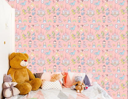 Wallpaper Fairy Tales Rainbow Princess For Children's Room