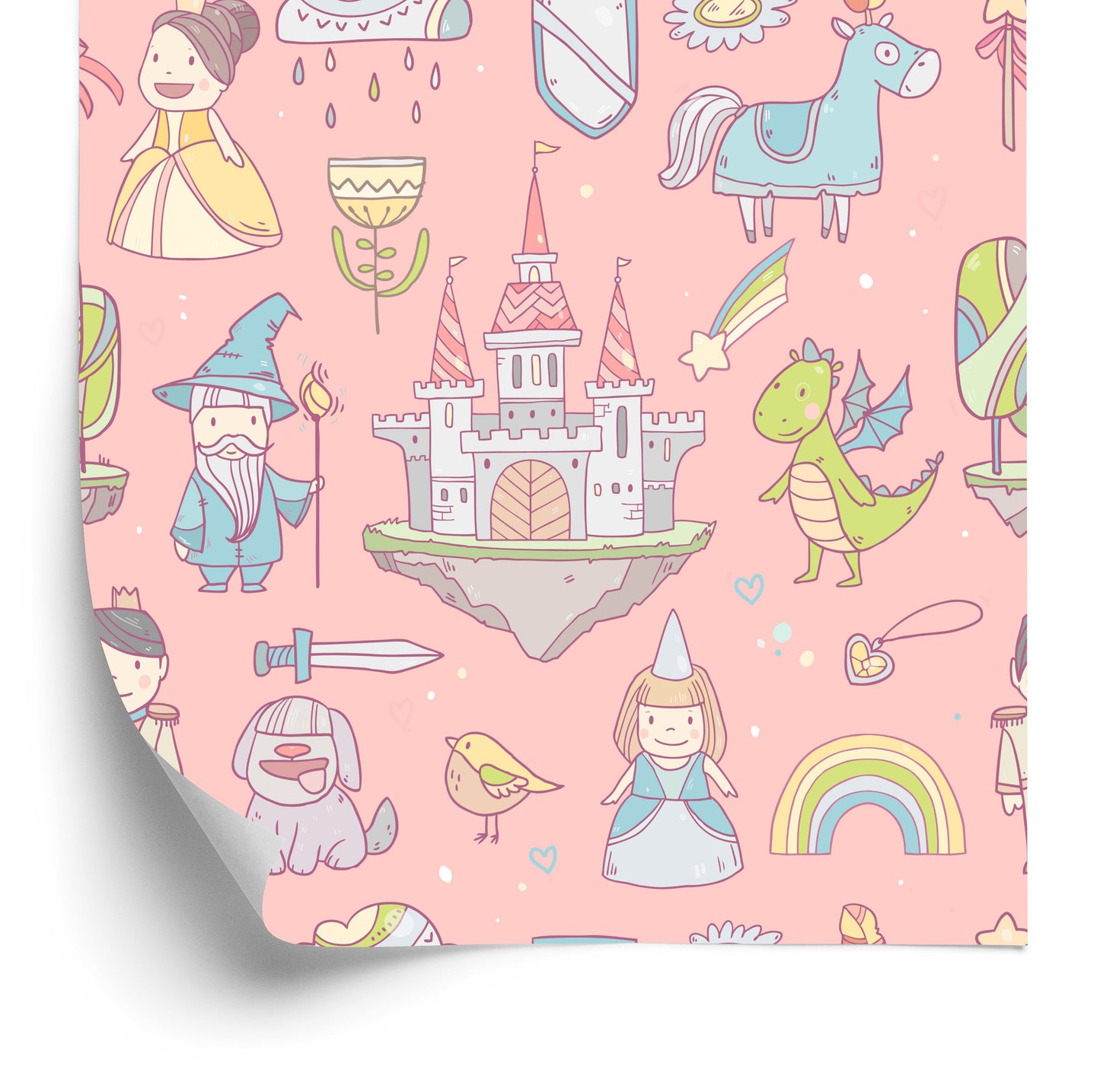 Wallpaper Fairy Tales Rainbow Princess For Children's Room