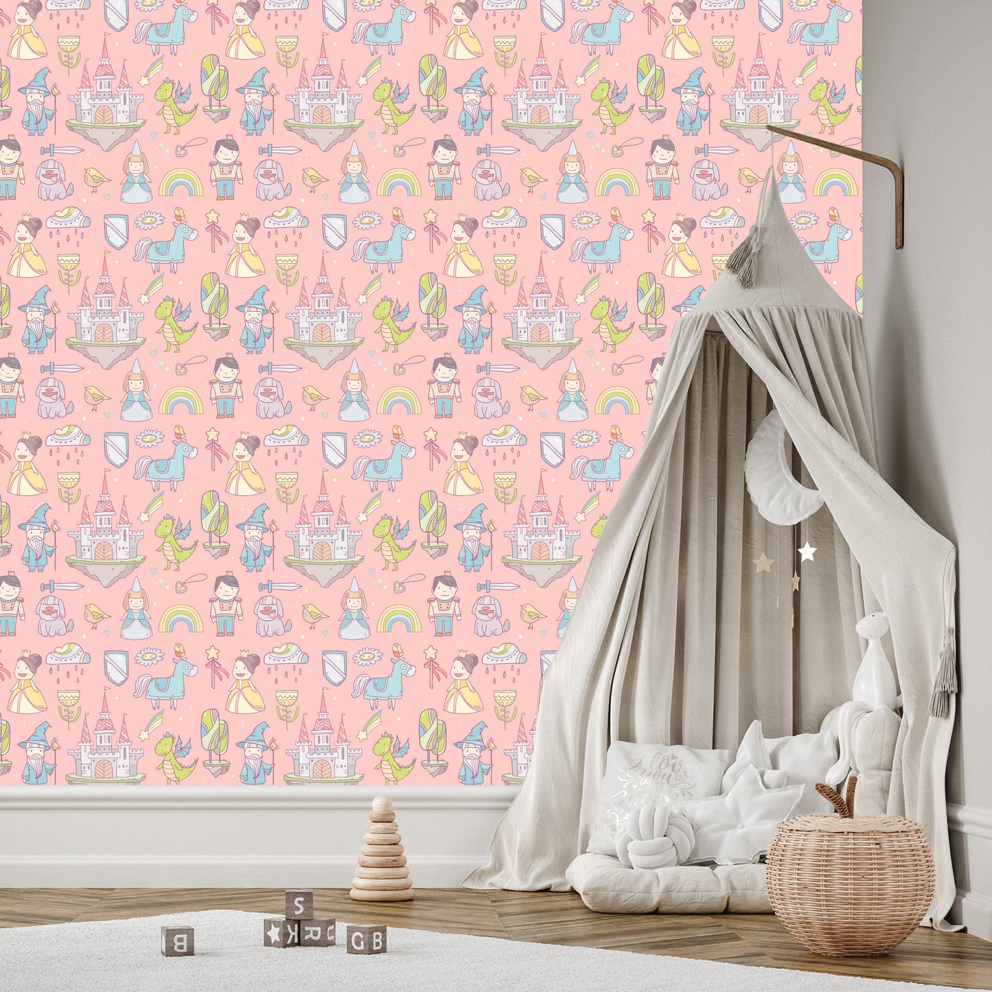 Wallpaper Fairy Tales Rainbow Princess For Children's Room