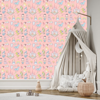 Wallpaper Fairy Tales Rainbow Princess For Children's Room